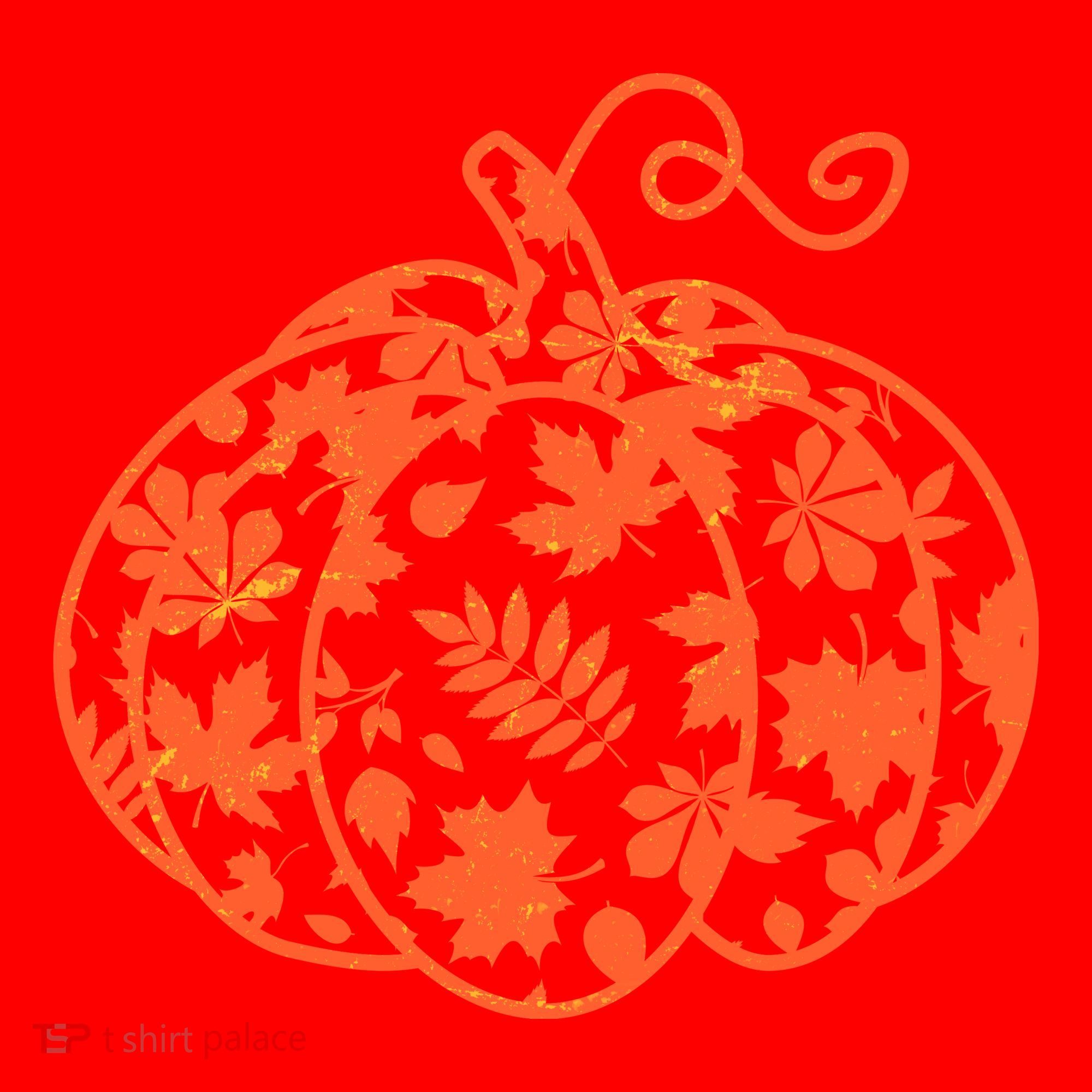 Cute Autumn Fall Leaves Pattern Pumpkin Santa Hat