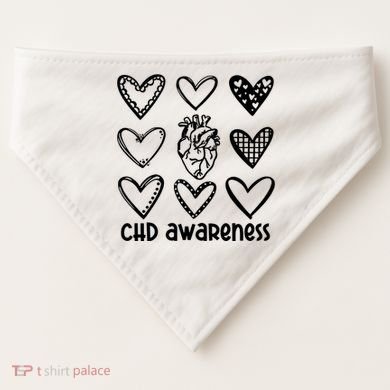 Chd Awareness For Heart Disease Month Awareness USA-Made Doggie Bandana