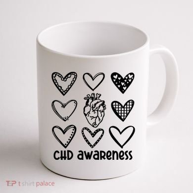 Chd Awareness For Heart Disease Month Awareness Coffee Mug back