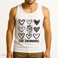 Chd Awareness For Heart Disease Month Awareness Tank Top thumb 3