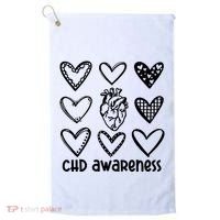Chd Awareness For Heart Disease Month Awareness Golf Towel thumb 0