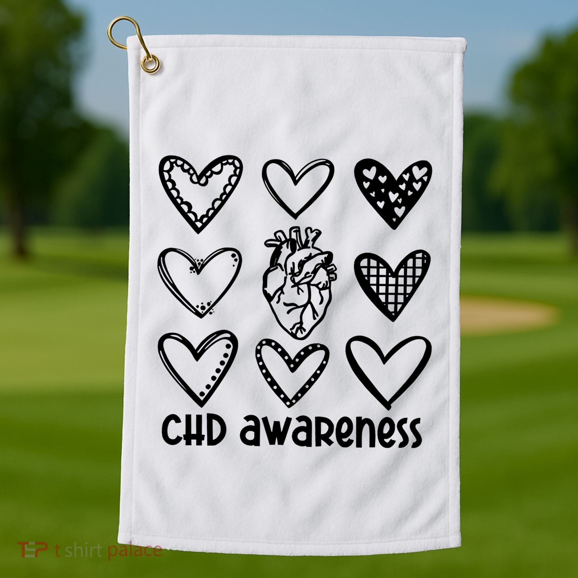 Chd Awareness For Heart Disease Month Awareness Golf Towel