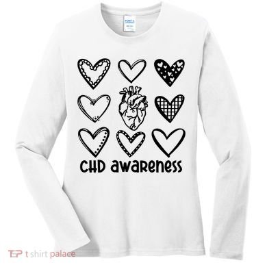 Chd Awareness For Heart Disease Month Awareness Women's Long Sleeve Shirt