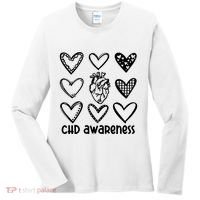 Chd Awareness For Heart Disease Month Awareness Women's Long Sleeve Shirt thumb 0