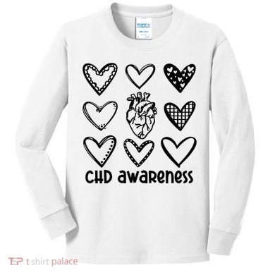 Chd Awareness For Heart Disease Month Awareness Kids Long Sleeve Shirt