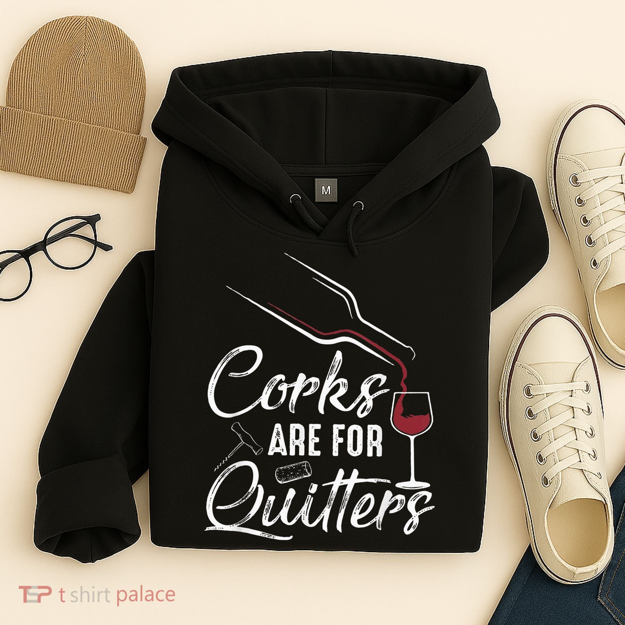Corks Are For Quitters Funny Wine Drinking Team Festival Hoodie