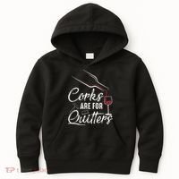 Corks Are For Quitters Funny Wine Drinking Team Festival Kids Hoodie thumb 0