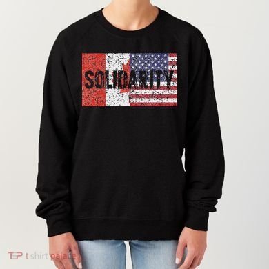 Canada America Flags Together In Solidarity Women's Sweatshirt