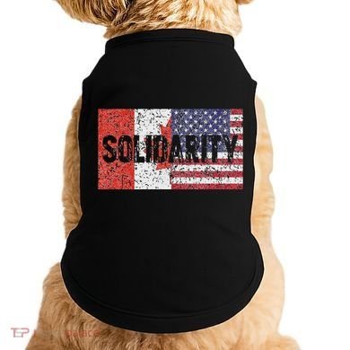 Canada America Flags Together In Solidarity Doggie Tank