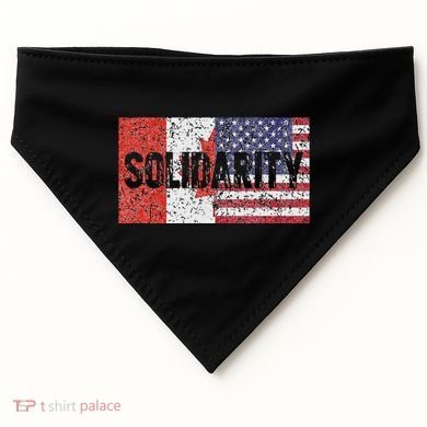 Canada America Flags Together In Solidarity USA-Made Doggie Bandana