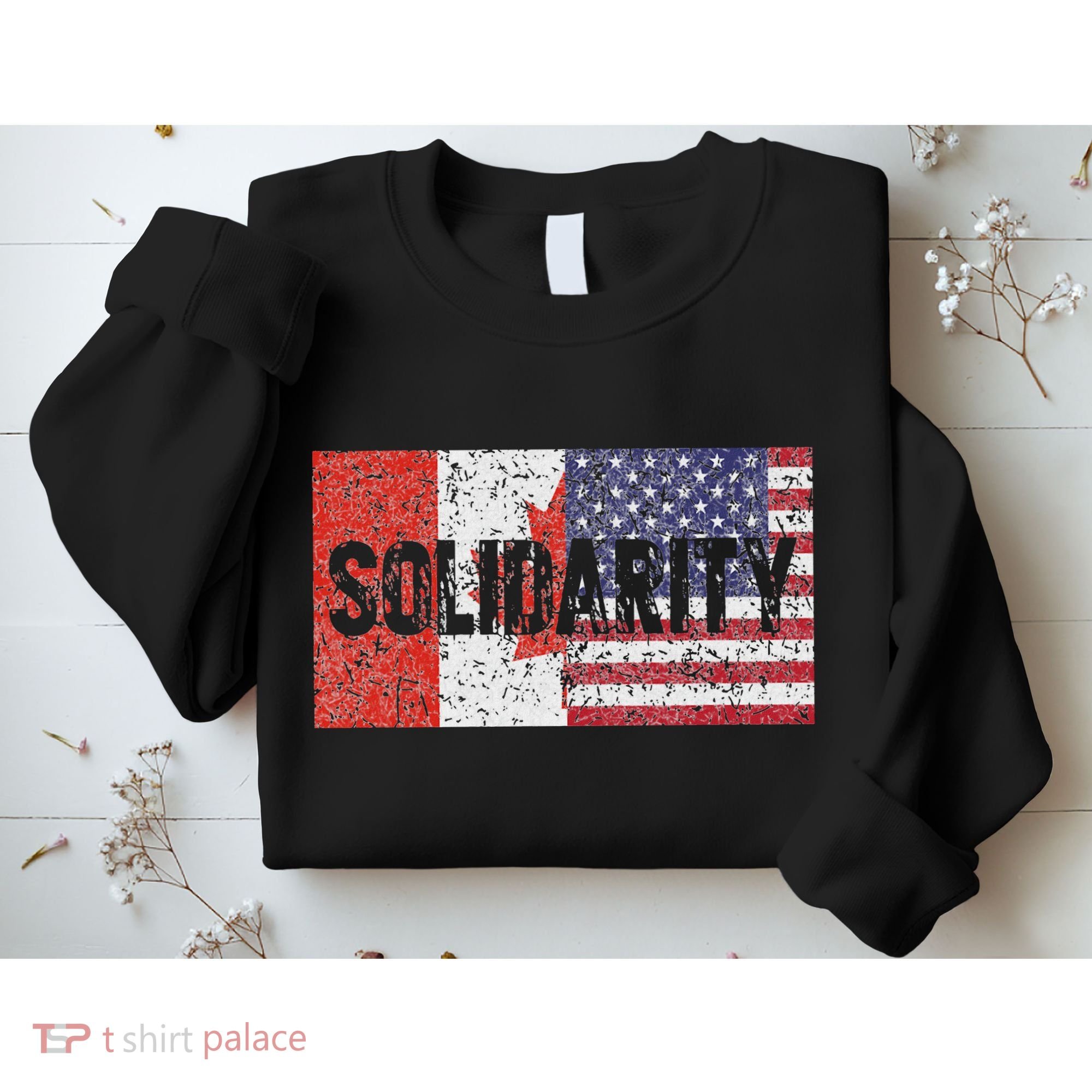 Canada America Flags Together In Solidarity Sweatshirt