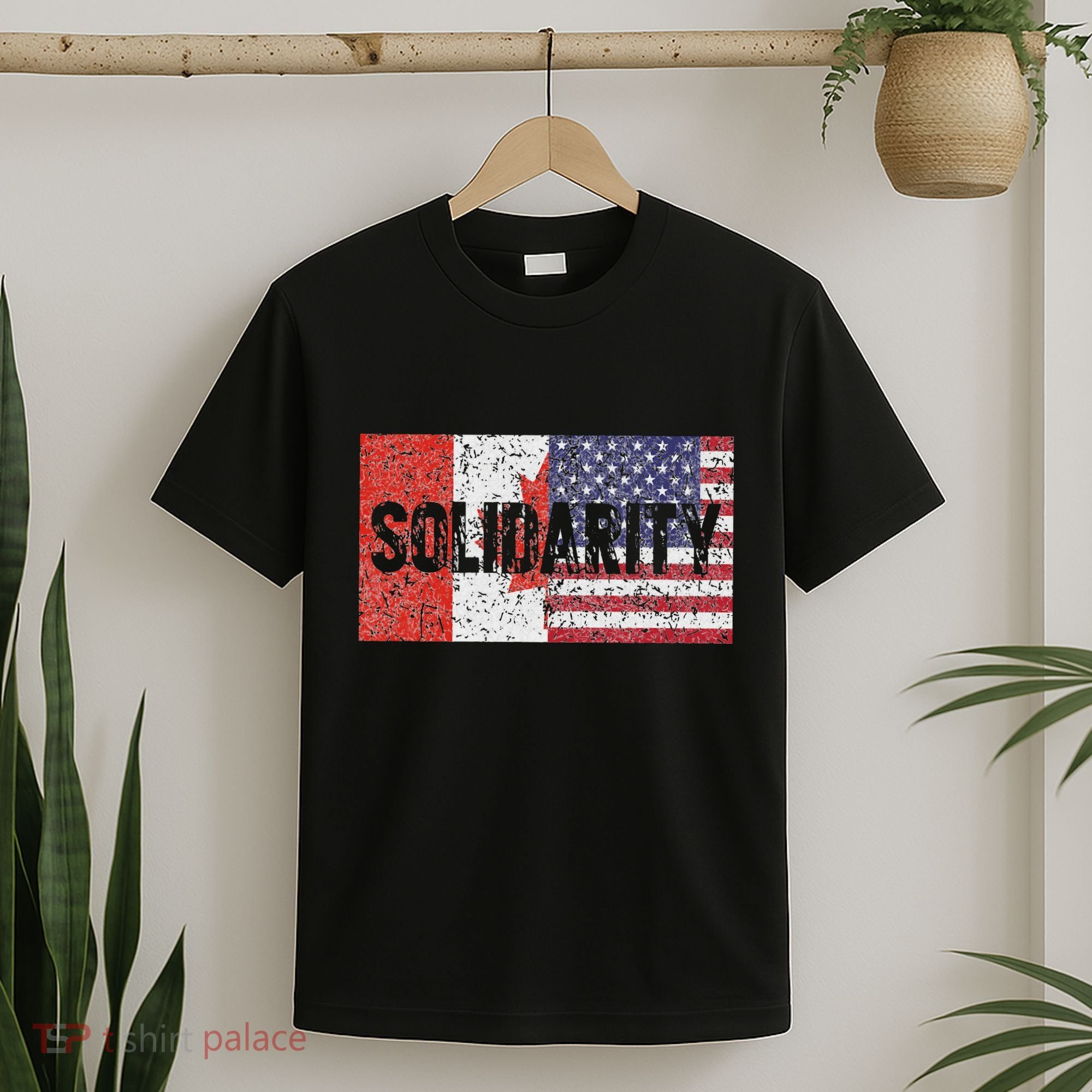 Canada America Flags Together In Solidarity T-Shirt