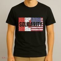 Canada America Flags Together In Solidarity T-Shirt thumb 3