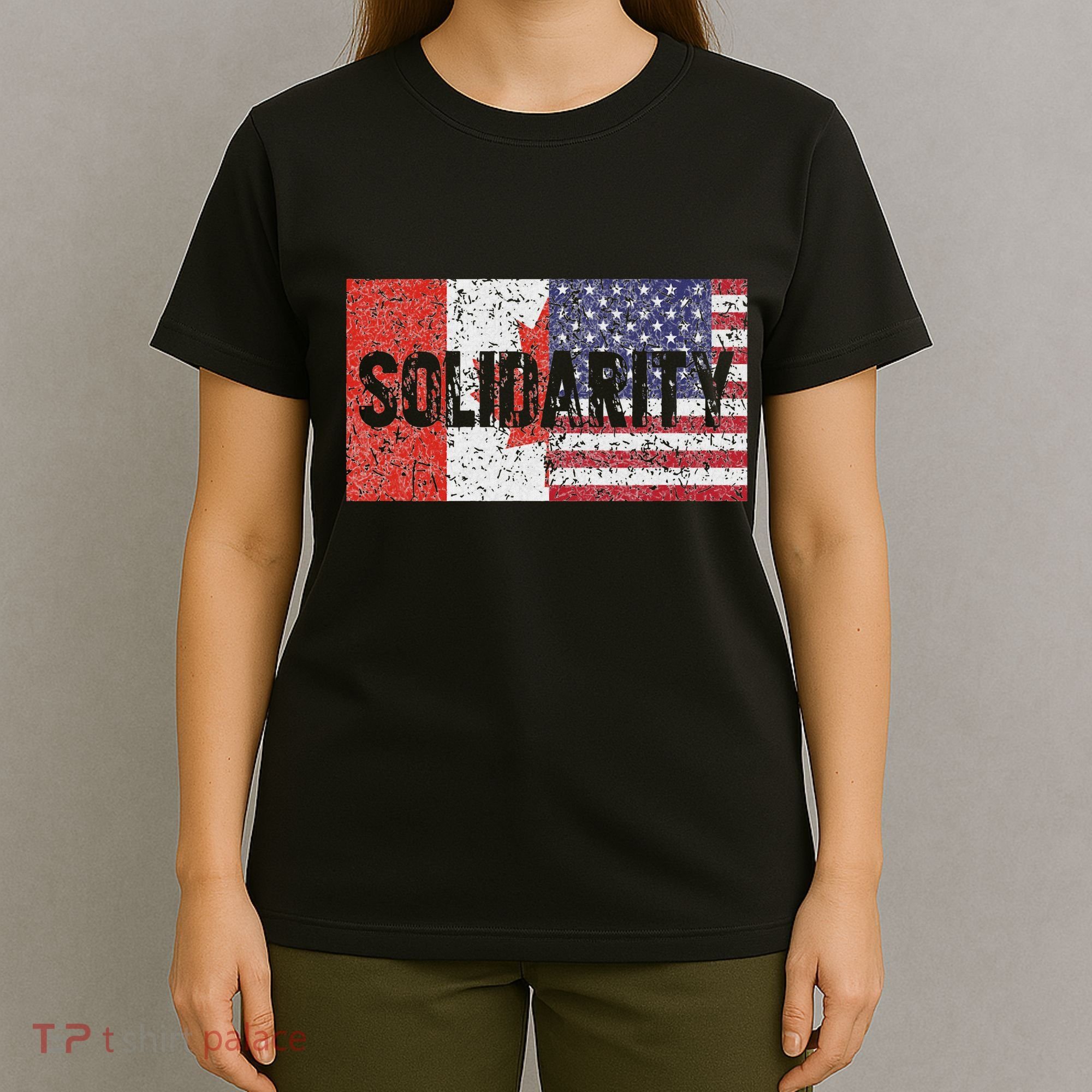 Canada America Flags Together In Solidarity T-Shirt