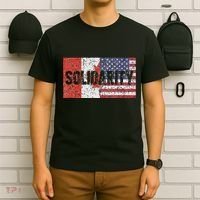 Canada America Flags Together In Solidarity T-Shirt thumb 6