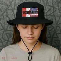 Canada America Flags Together In Solidarity Bucket Hat thumb 3
