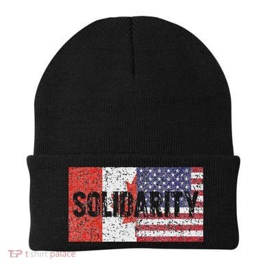 Canada America Flags Together In Solidarity Beanie