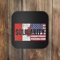 Canada America Flags Together In Solidarity Coaster thumb 0