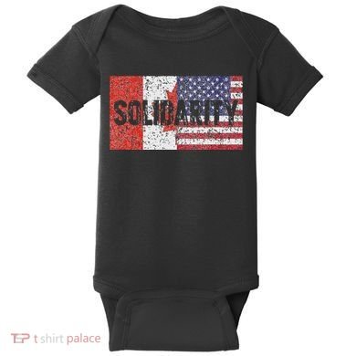 Canada America Flags Together In Solidarity Baby Bodysuit