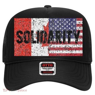 Canada America Flags Together In Solidarity Hat