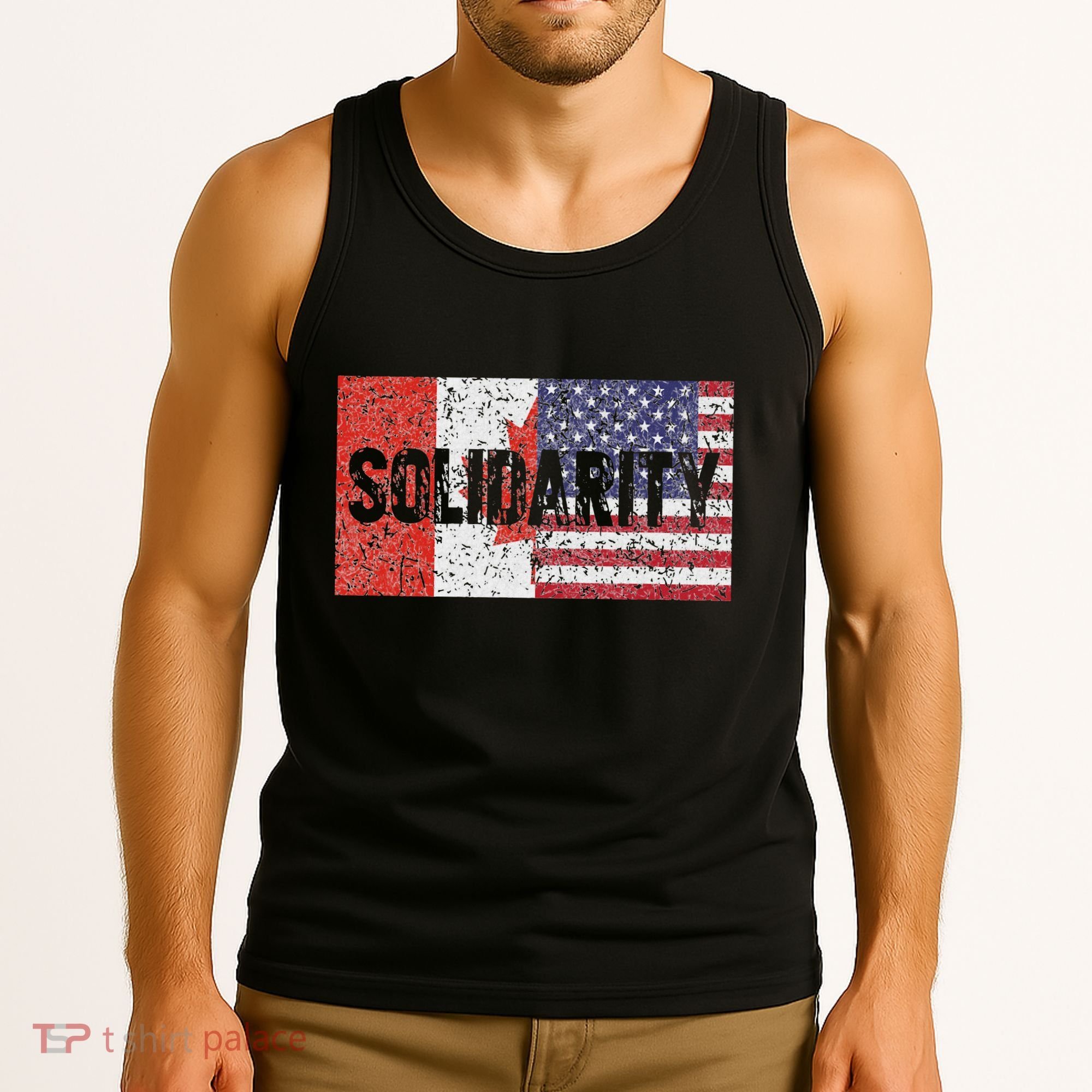 Canada America Flags Together In Solidarity Tank Top