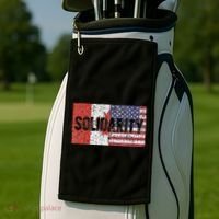 Canada America Flags Together In Solidarity Golf Towel thumb 2