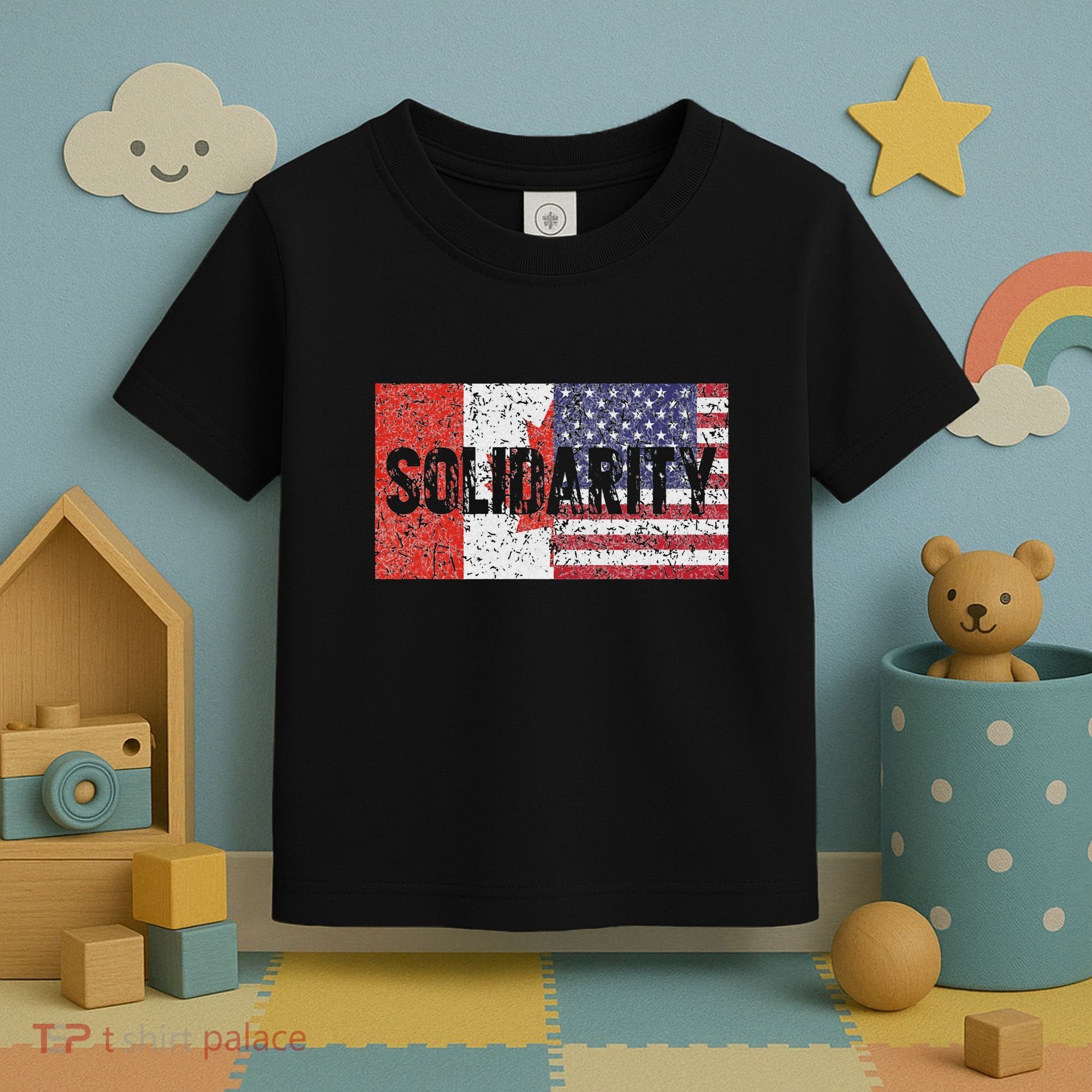 Canada America Flags Together In Solidarity Toddler T-Shirt