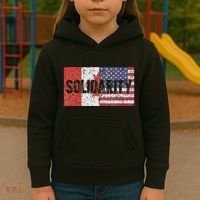 Canada America Flags Together In Solidarity Kids Hoodie thumb 3