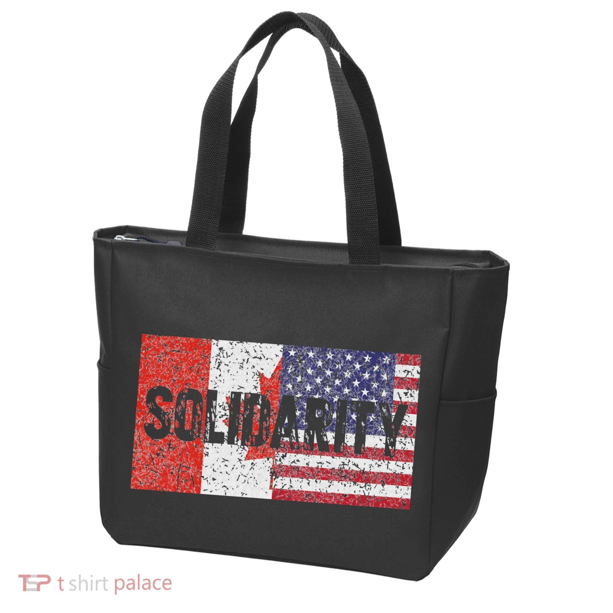 Canada America Flags Together In Solidarity Tote Bag
