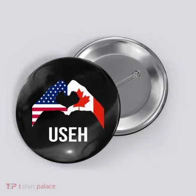 Canada American Flag Us Eh Button