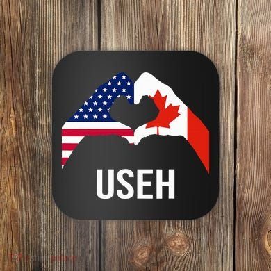 Canada American Flag Us Eh Coaster