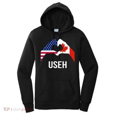 Canada American Flag Us Eh Women's Hoodie