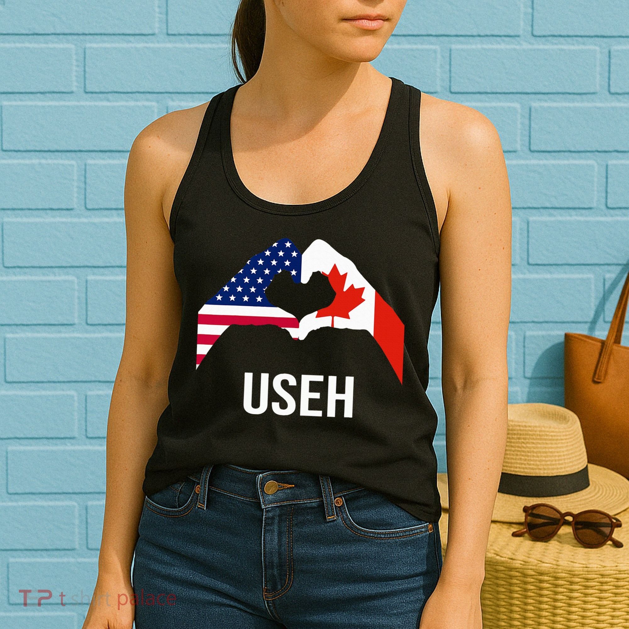 Canada American Flag Us Eh Women's Tank Top