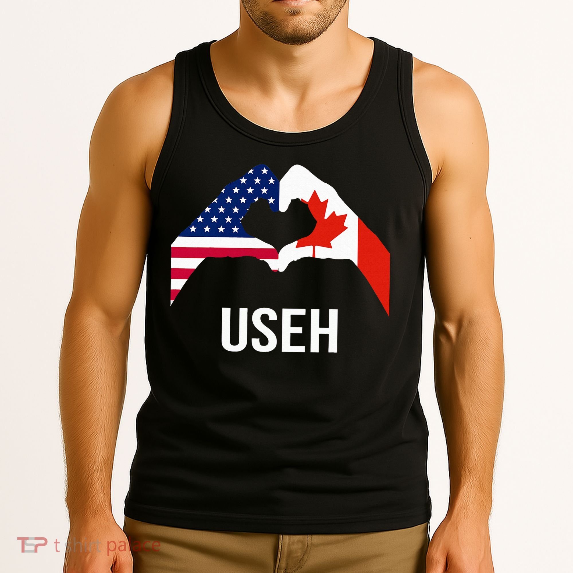 Canada American Flag Us Eh Tank Top