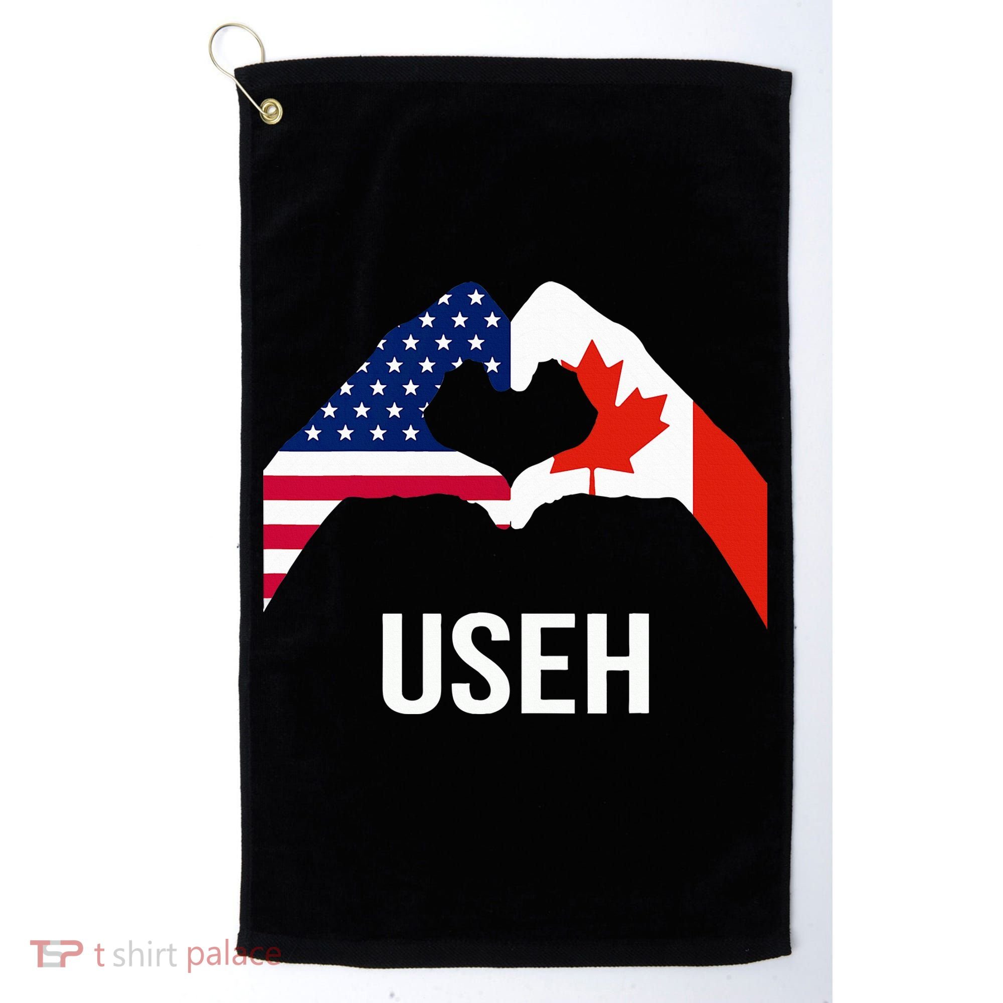Canada American Flag Us Eh Golf Towel