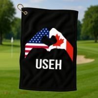 Canada American Flag Us Eh Golf Towel thumb 1