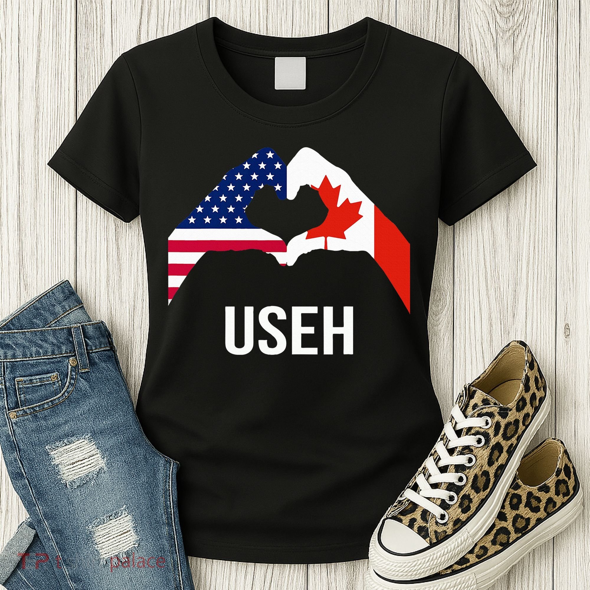 Canada American Flag Us Eh Women's T-Shirt