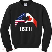 Canada American Flag Us Eh Kids Sweatshirt thumb 0