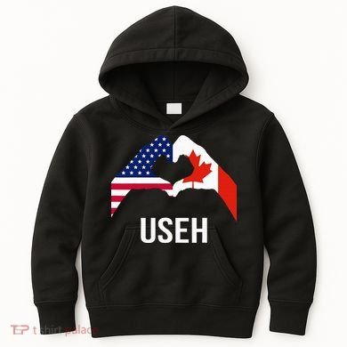 Canada American Flag Us Eh Kids Hoodie