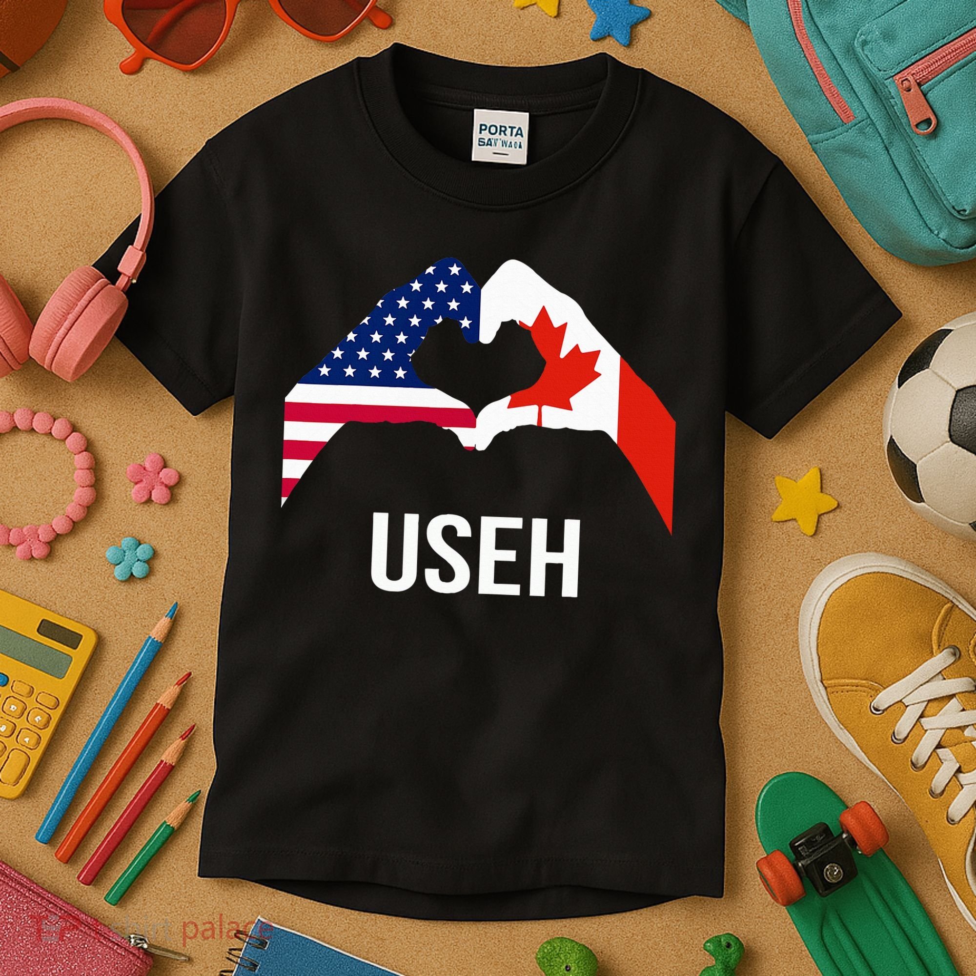 Canada American Flag Us Eh Kids T-Shirt