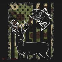 Camouflage American Flag Fishing Hunting Hunter Deer Fish T-Shirt thumb 7