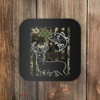 Camouflage American Flag Fishing Hunting Hunter Deer Fish Coaster thumb 0