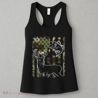 Camouflage American Flag Fishing Hunting Hunter Deer Fish Women's Tank Top thumb 3