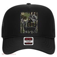 Camouflage American Flag Fishing Hunting Hunter Deer Fish Hat thumb 0