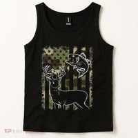 Camouflage American Flag Fishing Hunting Hunter Deer Fish Tank Top thumb 2