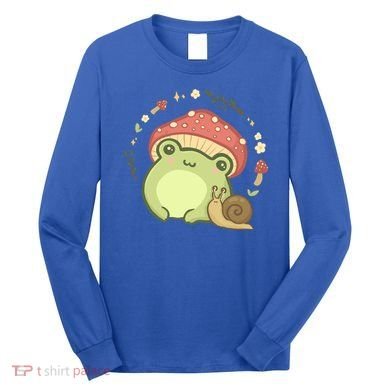 Cottagecore Aesthetic Frog Snail Cute Vintage Gift Long Sleeve Shirt