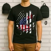 Catfishing American Flag Catfish Angler Fisherman T-Shirt thumb 6