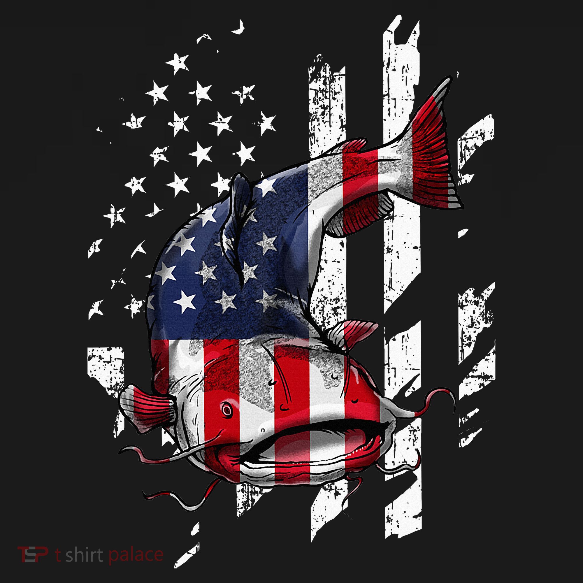 Catfishing American Flag Catfish Angler Fisherman Women's Tank Top