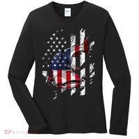 Catfishing American Flag Catfish Angler Fisherman Women's Long Sleeve Shirt thumb 0