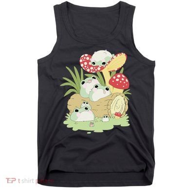 Cottagecore Aesthetic Frog Lying on Mushroom Tank Top